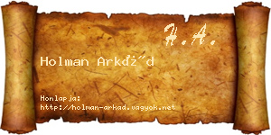 Holman Arkád névjegykártya